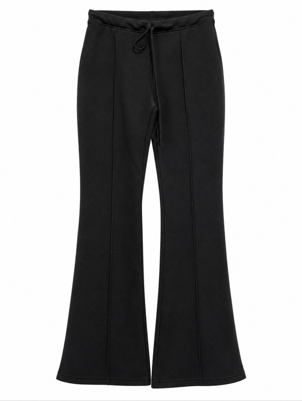 Women’s Black Flared Zenana Scuba Pants with Drawstring